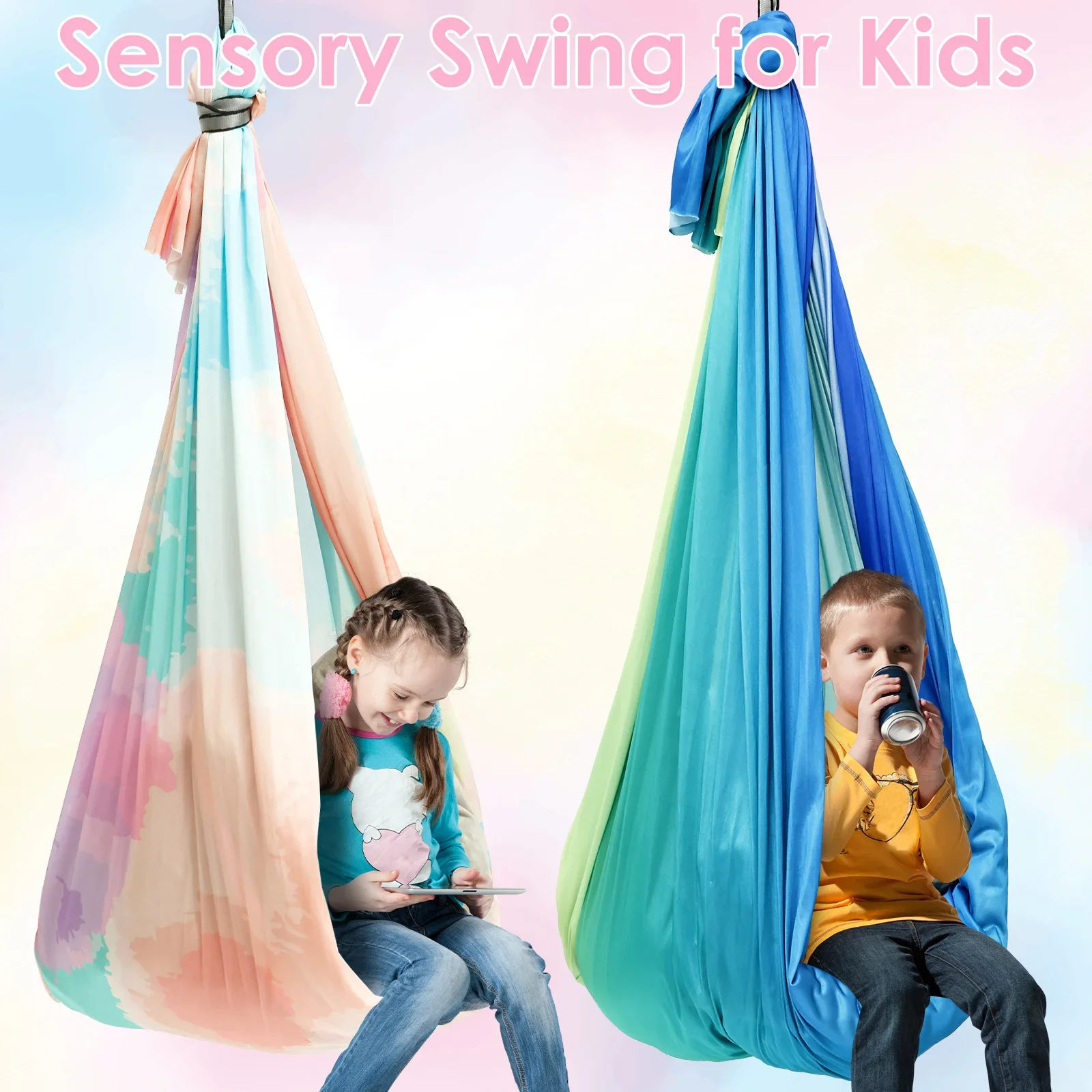 Kids Outdoor Swing And Slide - Sensory Swing Comfortable Kids Sensory Hammock