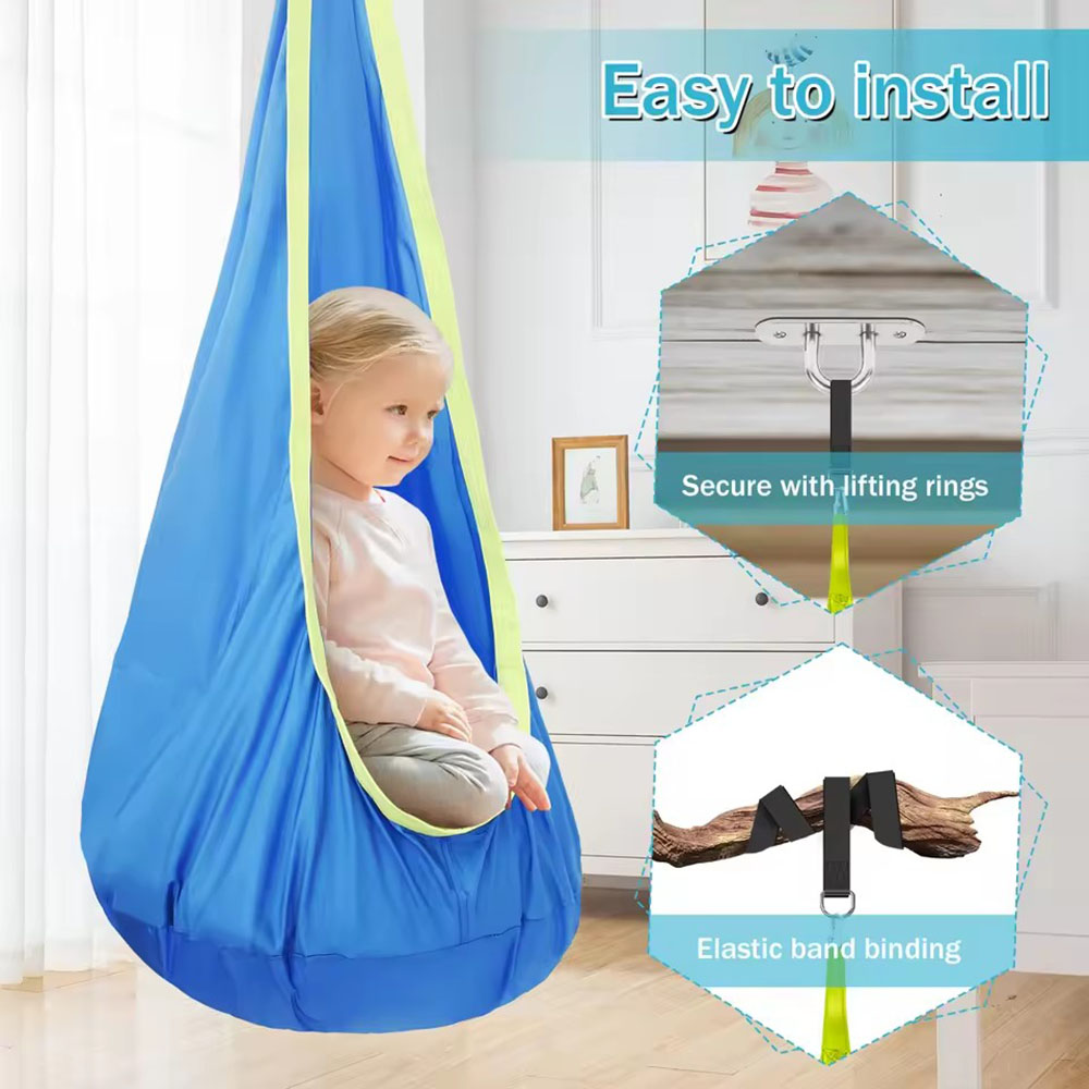 Kids Pod Swing Seat Nylon Hang - Kids Outdoor Swing And Slide recension och pris