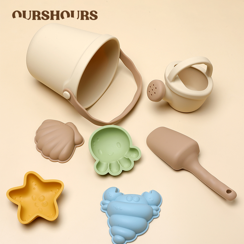 7Pcs Kids Silicone Beach Toys  - Kids Outdoor Toy Storage recension och pris