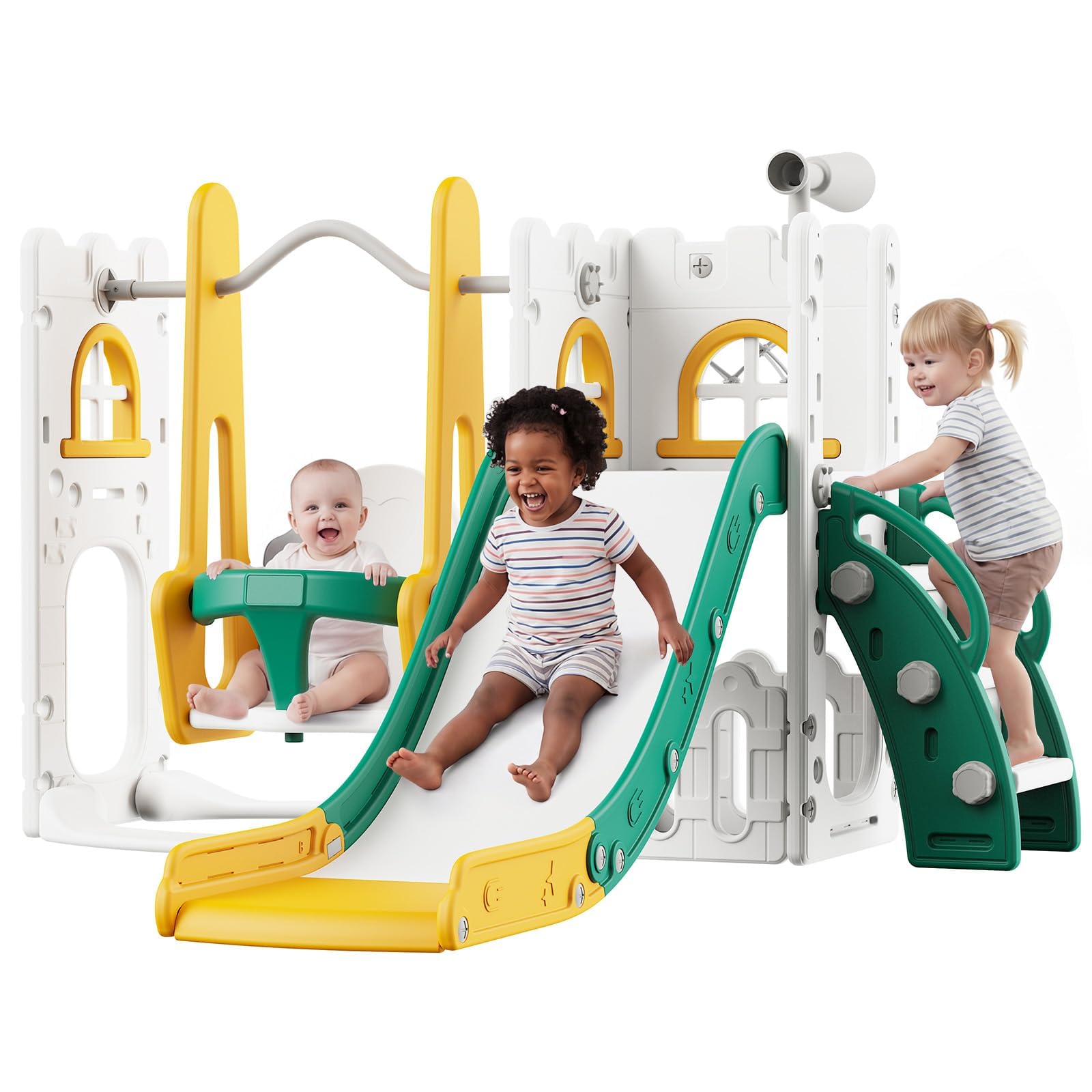 7 in 1 Toddler Slide And Swing - Kids Outdoor Swing And Slide recension och pris