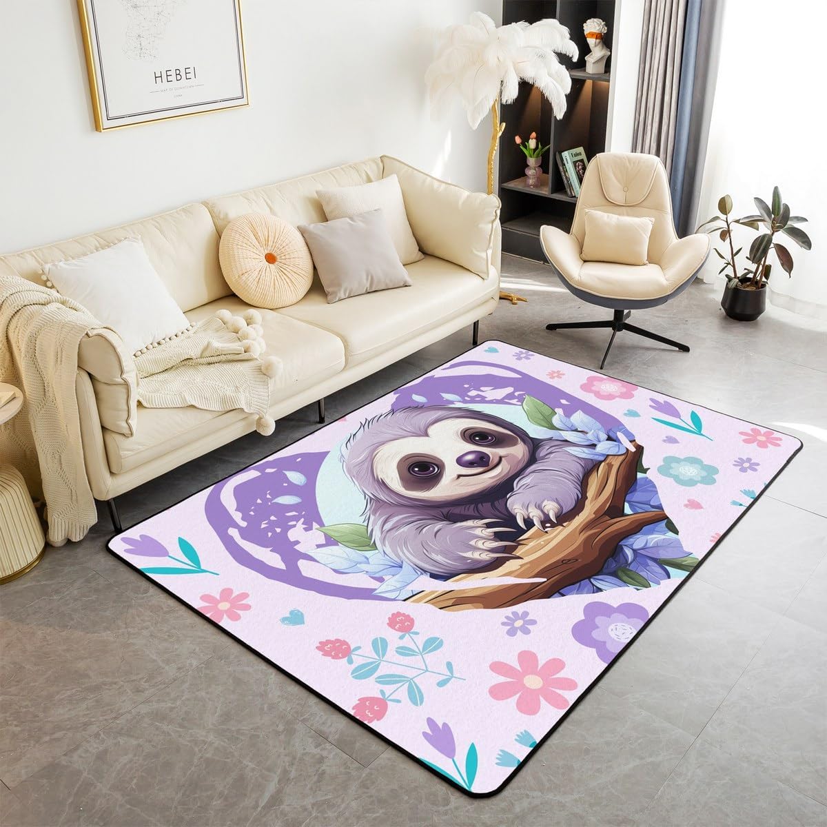 Cute Sloth Area Carpet Kids Ca - Kids Outdoor Zoo recension och pris