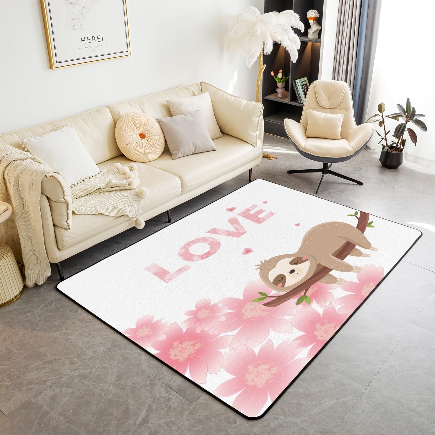 Cute Sloth Area Carpet Kids Ca - Kids Outdoor Zoo recension och pris