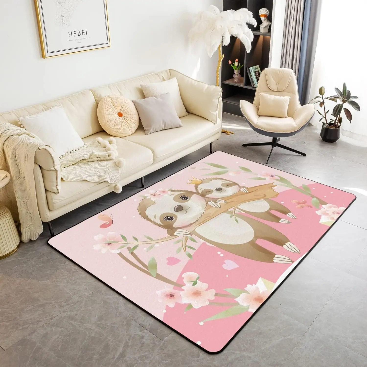 Cute Sloth Area Carpet Kids Ca - Kids Outdoor Zoo recension och pris