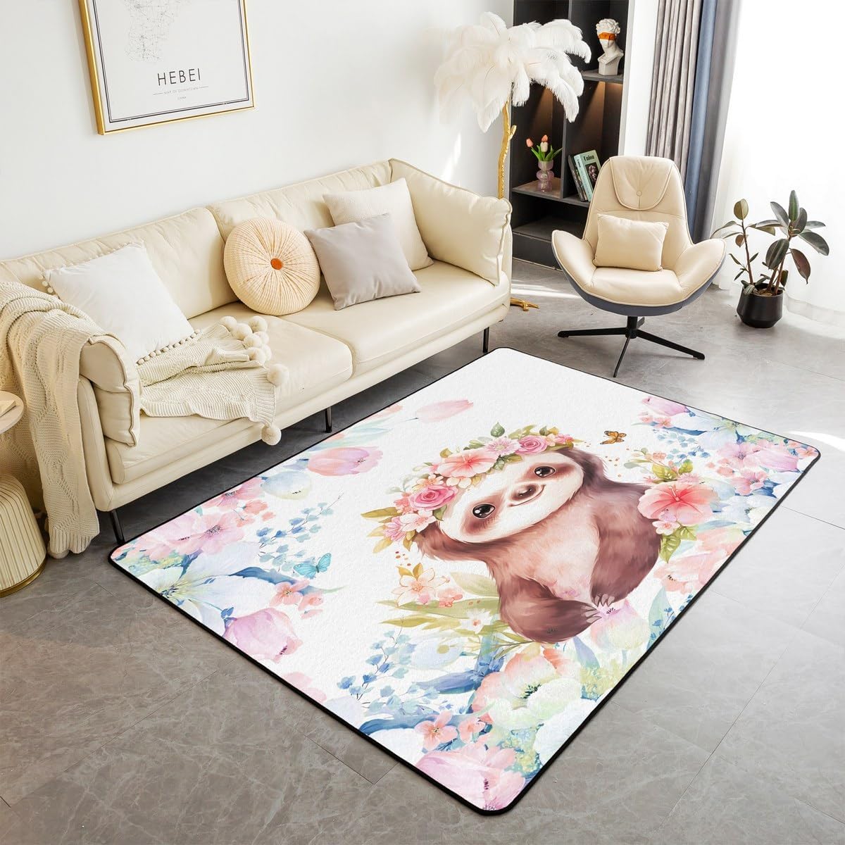 Cute Sloth Area Carpet Kids Ca - Kids Outdoor Zoo recension och pris