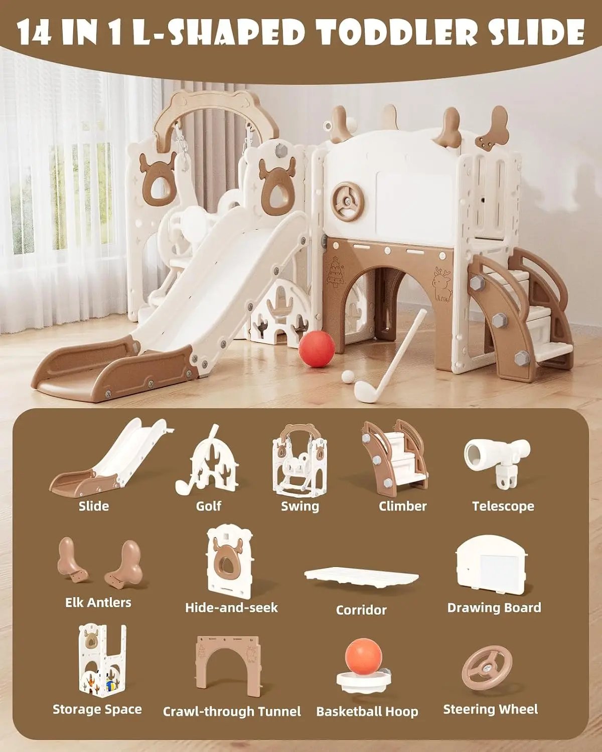 13-in-1 Toddler Slide and Swin - Kids Outdoor Swing And Slide recension och pris