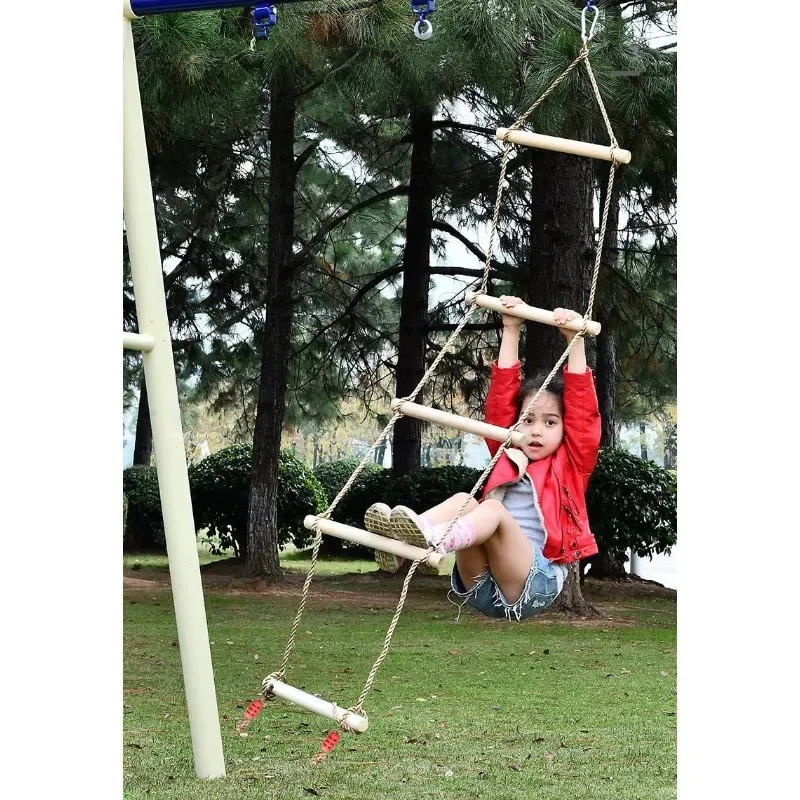 Children Climbing Rope Ladder  - Kids Outdoor Swing And Slide recension och pris