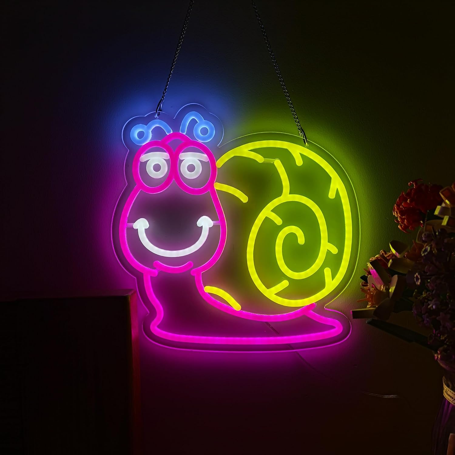 Snail Neon Sign Cartoon Cute A - Kids Outdoor Zoo recension och pris