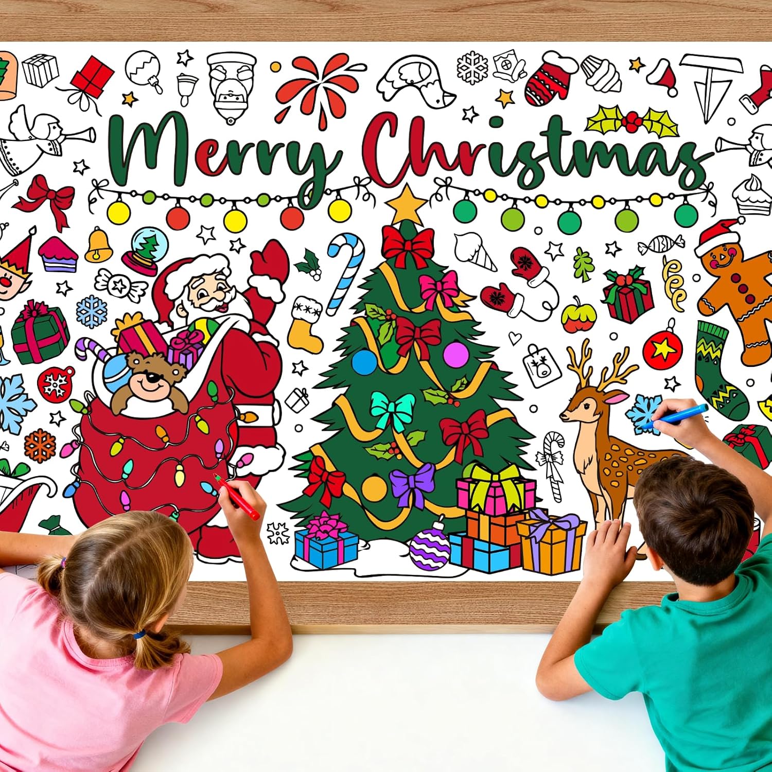 Christmas Giant Coloring Poste - Kids Outdoor Xmas Gifts recension och pris
