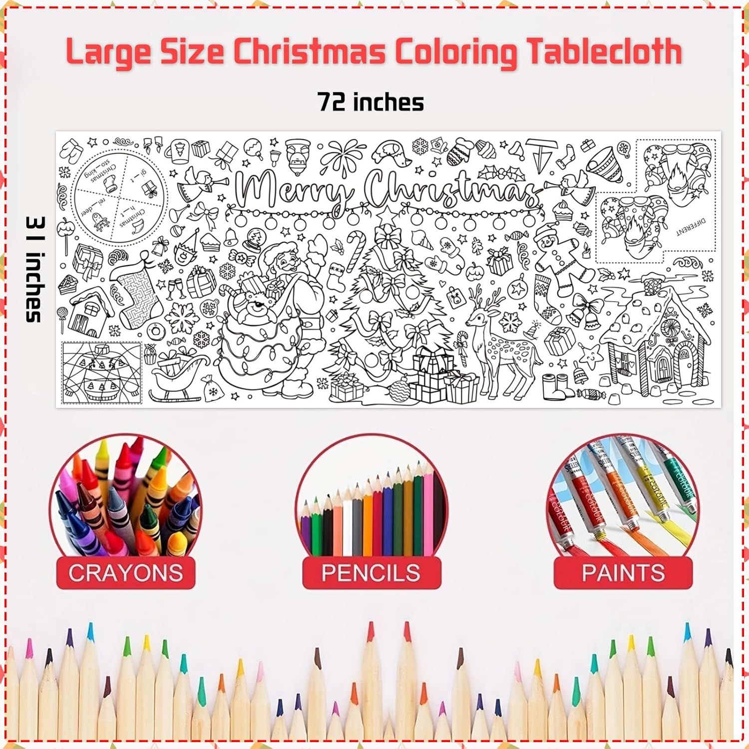 Christmas Giant Coloring Poste - Kids Outdoor Xmas Gifts recension och pris