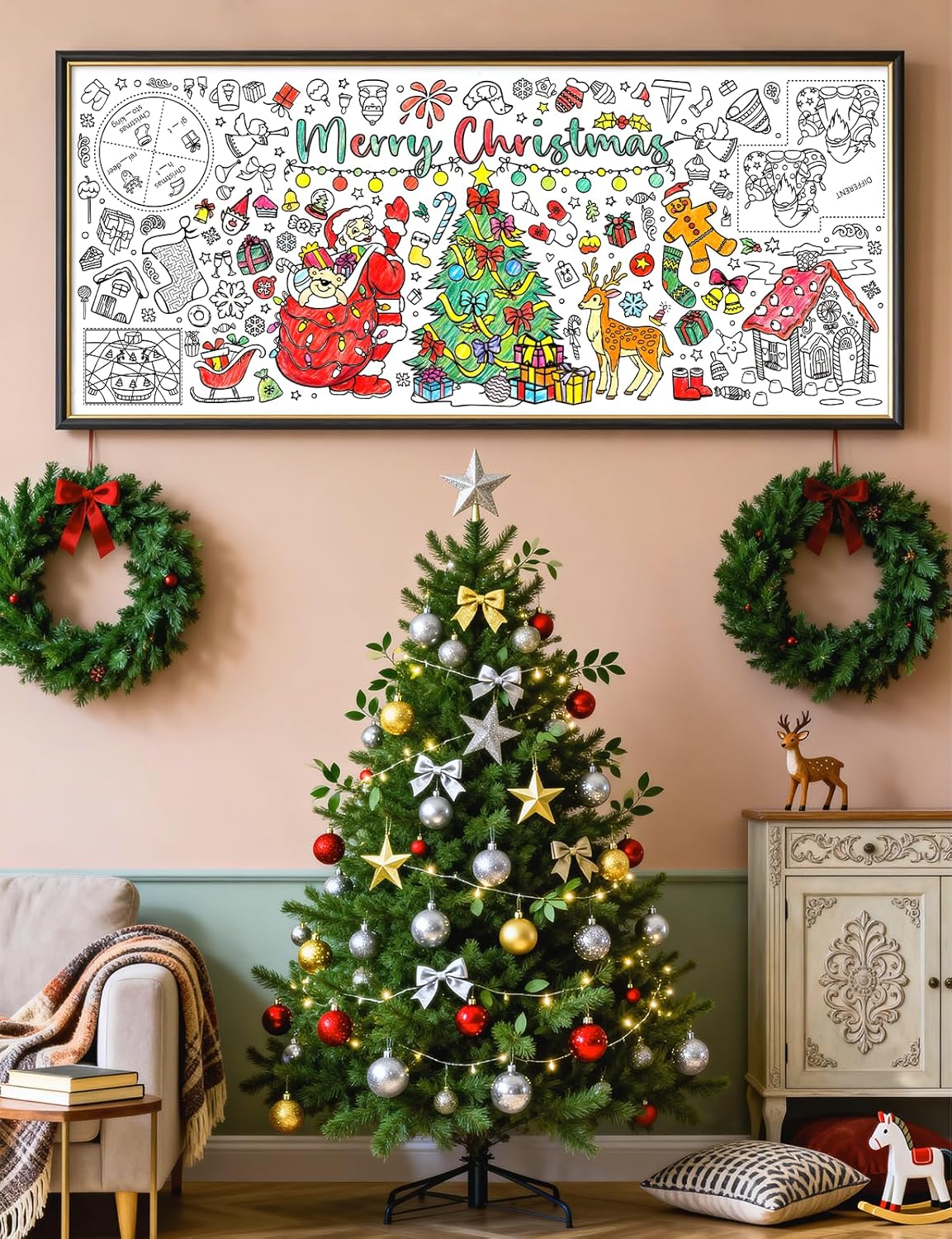 Christmas Giant Coloring Poste - Kids Outdoor Xmas Gifts recension och pris